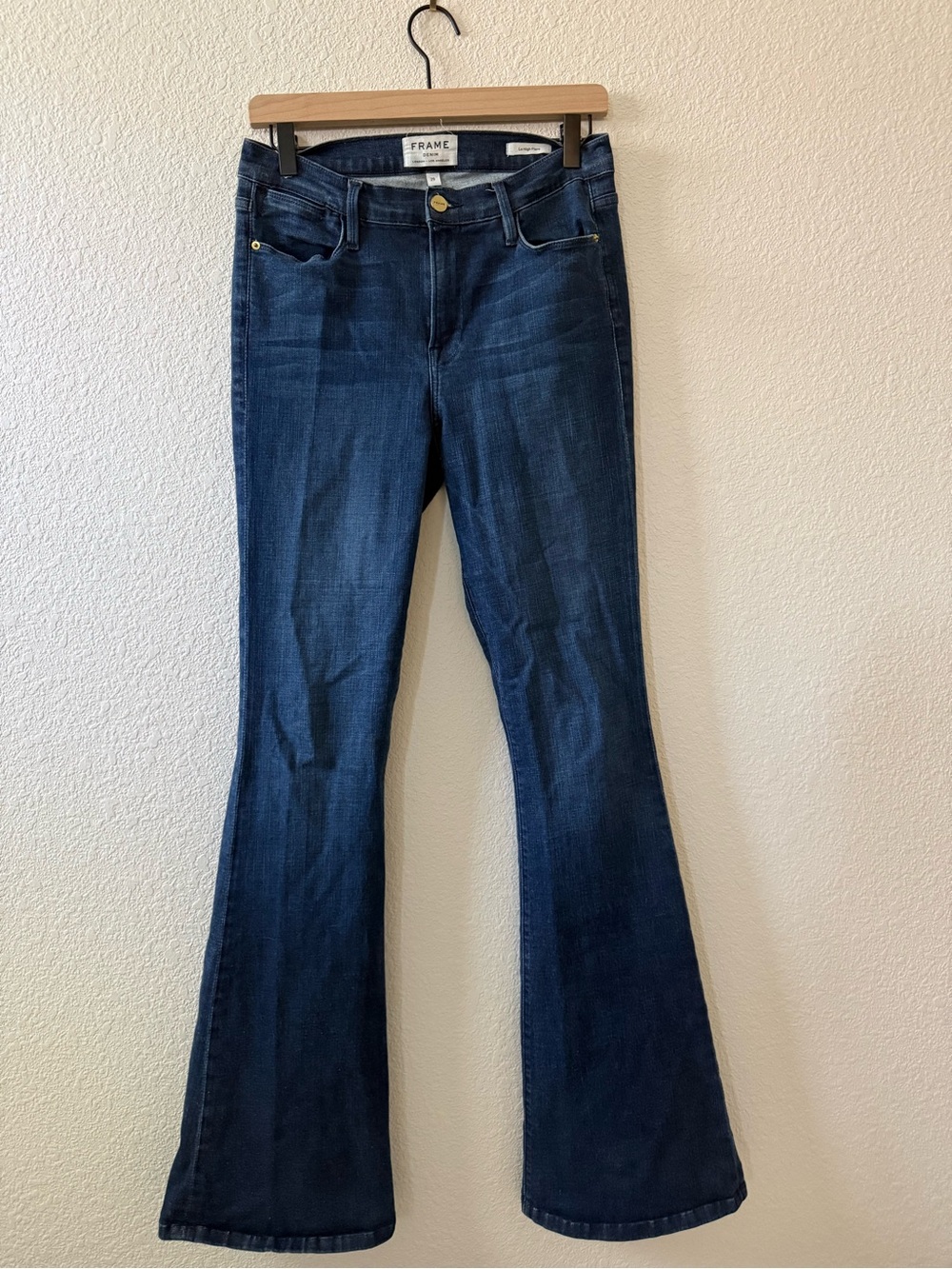 Frame Denim Indigo Flare Jeans for Women